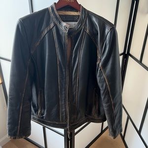 Andrew Marc Dark Brown Leather Jacket